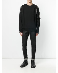 Мужской черный свитшот с шипами от Les Hommes