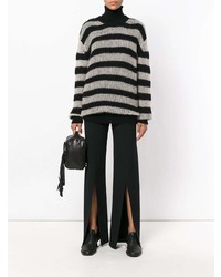 Черный свободный свитер в горизонтальную полоску от McQ Alexander McQueen