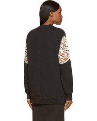 Черный свободный свитер с принтом от Givenchy