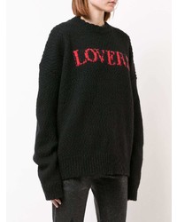 Черный свободный свитер с принтом от Amiri