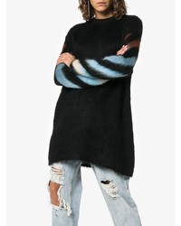 Черный свободный свитер с принтом от Off-White