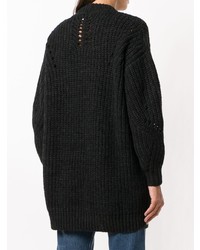 Черный свободный свитер с принтом от Isabel Marant