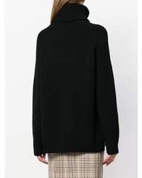 Черный свободный свитер с принтом от Fendi