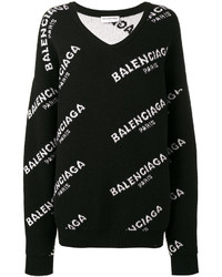 Черный свободный свитер от Balenciaga