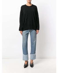 Черный свободный свитер от T by Alexander Wang