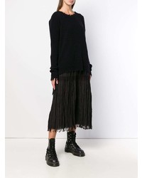 Черный свободный свитер от Uma Wang