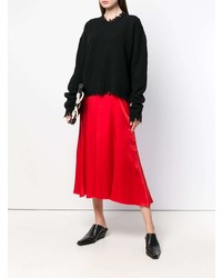 Черный свободный свитер от Uma Wang