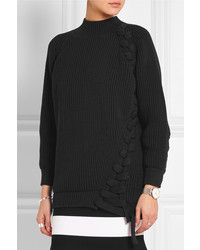 Черный свободный свитер от Victoria Beckham