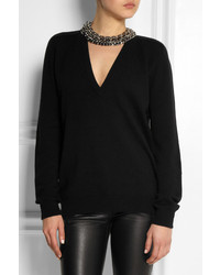 Черный свободный свитер от Saint Laurent