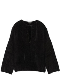 Черный свободный свитер от Tom Ford