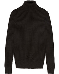 Черный свободный свитер