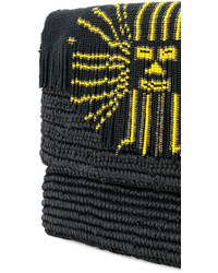 Черный соломенный клатч