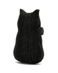 Черный соломенный клатч от Serpui