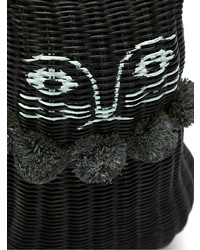 Черный соломенный клатч от Serpui