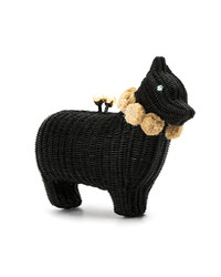 Черный соломенный клатч от Serpui