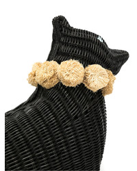 Черный соломенный клатч от Serpui