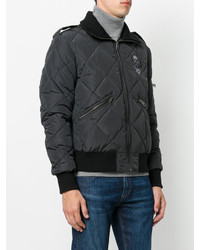 Мужской черный стеганый бомбер от Just Cavalli
