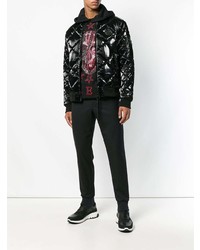 Мужской черный стеганый бомбер от Philipp Plein