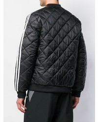 Мужской черный стеганый бомбер от adidas