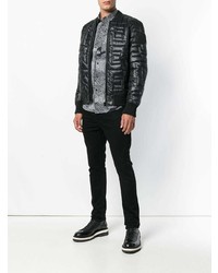 Мужской черный стеганый бомбер от Diesel