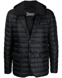 Мужской черный стеганый пиджак от Herno