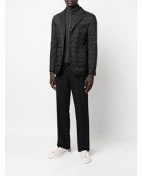 Мужской черный стеганый пиджак от Corneliani