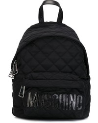 Женский черный стеганый рюкзак от Moschino