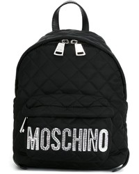 Женский черный стеганый рюкзак от Moschino