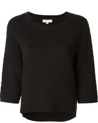 Черный стеганый свитер