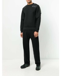 Мужской черный стеганый свитер с круглым вырезом от Moncler