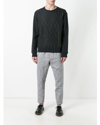 Мужской черный стеганый свитшот от Maison Margiela