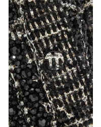 Женский черный твидовый жакет с украшением от Simone Rocha