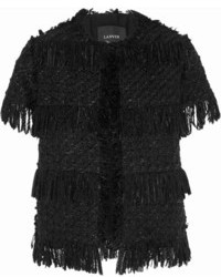 Женский черный твидовый жакет от Lanvin