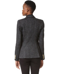 Женский черный твидовый жакет от Smythe