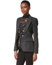 Женский черный твидовый жакет от Smythe