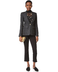 Женский черный твидовый жакет от Smythe