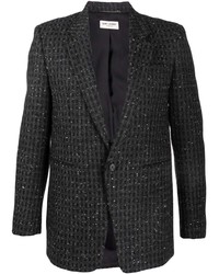 Мужской черный твидовый пиджак от Saint Laurent