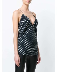 Черный топ без рукавов в горошек от Haider Ackermann