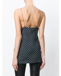 Черный топ без рукавов в горошек от Haider Ackermann