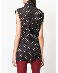 Черный топ без рукавов в горошек от Haider Ackermann