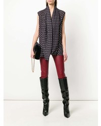 Черный топ без рукавов в горошек от Haider Ackermann