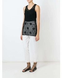 Черный топ без рукавов крючком от Chloé
