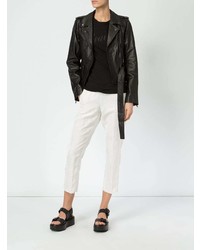 Черный топ без рукавов с принтом от Ann Demeulemeester