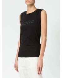 Черный топ без рукавов с принтом от Ann Demeulemeester