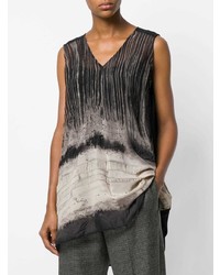 Черный топ без рукавов с принтом от Pas De Calais