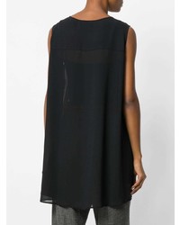 Черный топ без рукавов с принтом от Pas De Calais