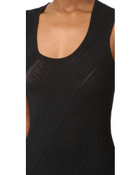 Черный топ без рукавов с рельефным рисунком от Versace