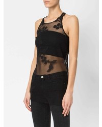 Черный топ без рукавов от Masnada