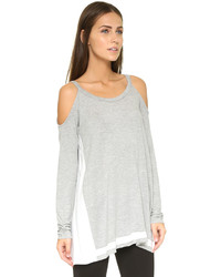 Черный топ с открытыми плечами от Ella Moss