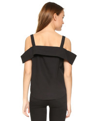 Черный топ с открытыми плечами от Clu